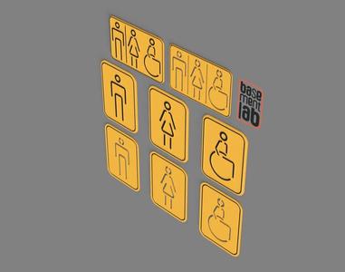 Toilet Signs Collection - Male Female Disabled Pictograms   