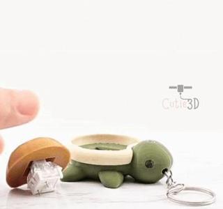Cutie3D Fidget Clicker Adorable Turtle Keychain - Cute Backpack Keychain