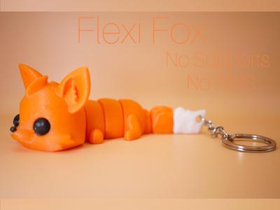 Cute Flexi Fox - Keychain (No AMS)(No Supports)