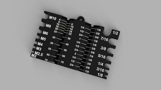 Screw measuring tool (metric & standard)   