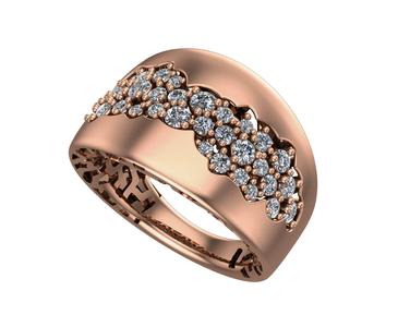 Diamond Cluster High Jewelry Italian Cocktail Ring