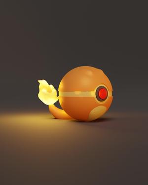 CharmaBall Charmander Themed Pokeball - Fan Art