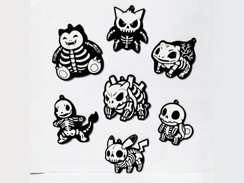 Pokemon Skeletons Keychains