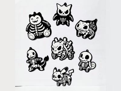 Pokemon Skeletons Keychains