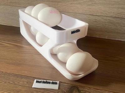 Egg holder-Egg stand with changeable label MHD/BBD