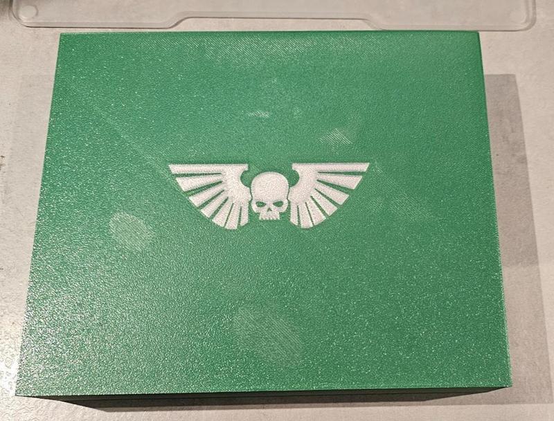 Astra Militarum themed organiser lid / dice tray