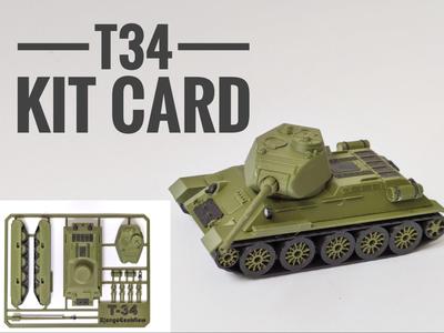 T-34-85 Tank Kit Card - High Detail 1:64 Scale