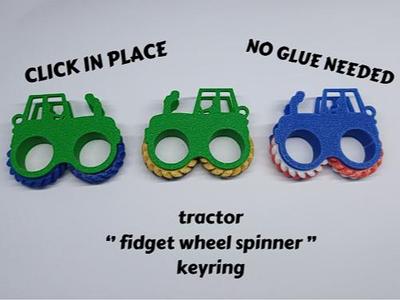 TRACTOR FIDGET SPINNER CLICK IN PLACE KEYRING