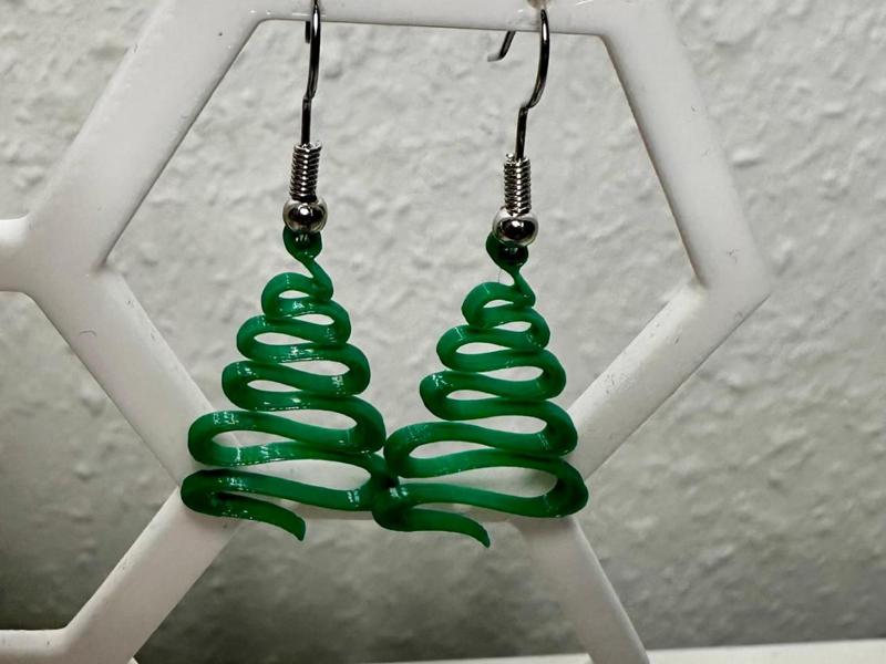 modern chriostmas tree earrings