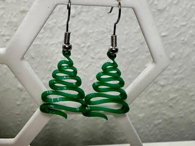 modern chriostmas tree earrings