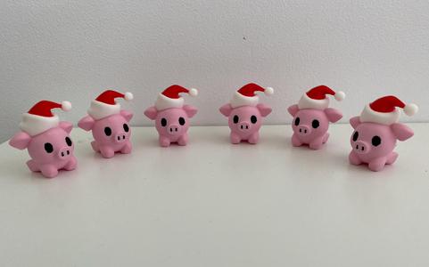 Cute Pig With A Santa Hat