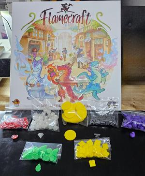 Flamecraft board game upgrade tokens and coins