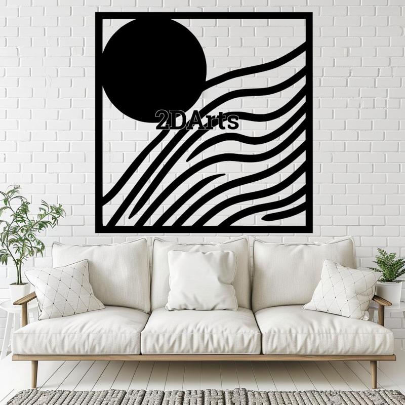 Abstract Modern 2D Wall Art/Window Art - Digital STL & SVG Files for 3D Printing and Laser Cutting