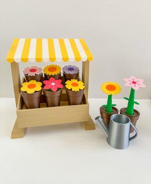Flower Stand for Potted Flowers with Watering Can