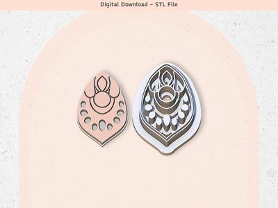 Polymer Clay Cutter STL File, Unique Shape 25, Digital STL File, Clay Tools, 5 Sizes Clay Cutters