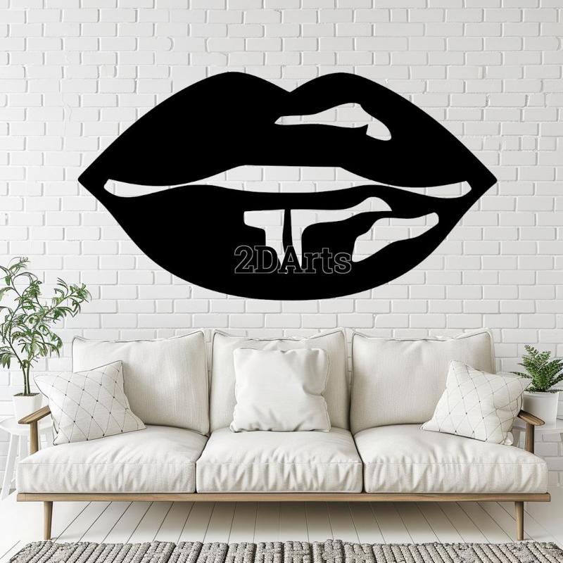 Lips 2D Wall Art/Window Art - Digital STL & SVG File for 3D Printing or Laser Cutting