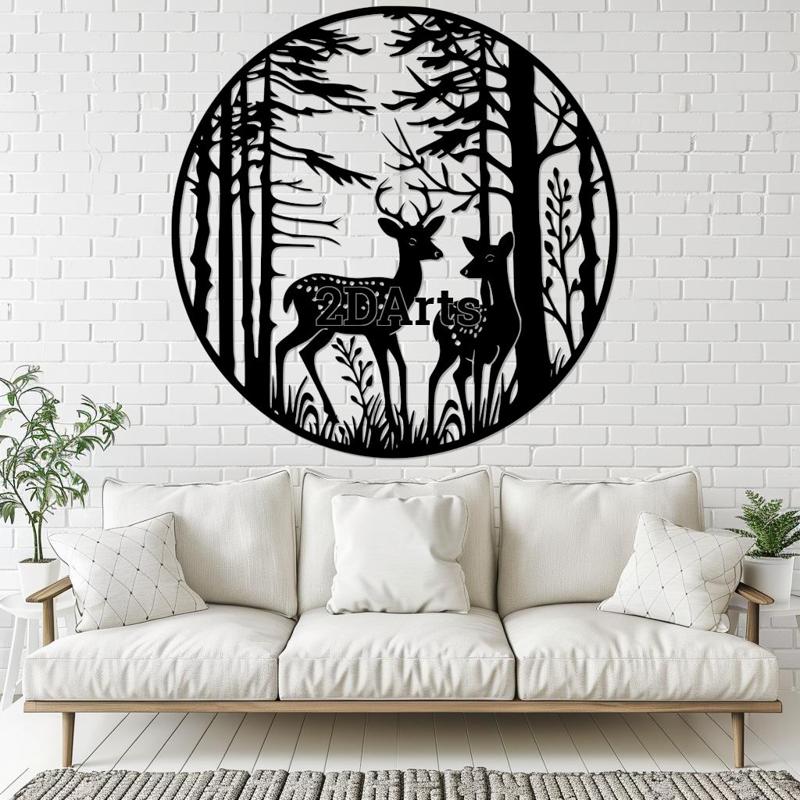 Deer in Forest 2D Wall Art/Window Art