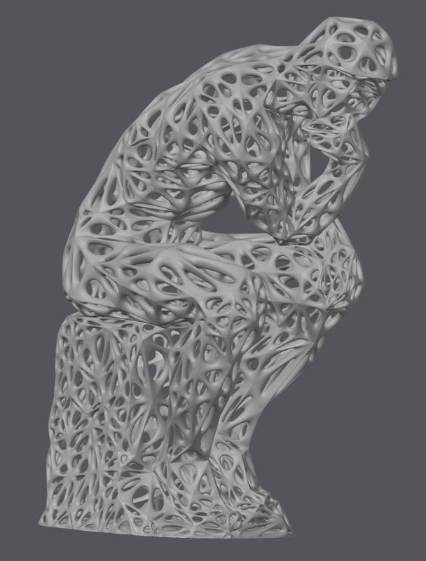 The Thinker Low Poly - Voronoi Remix