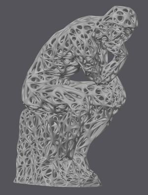 The Thinker Low Poly - Voronoi Remix