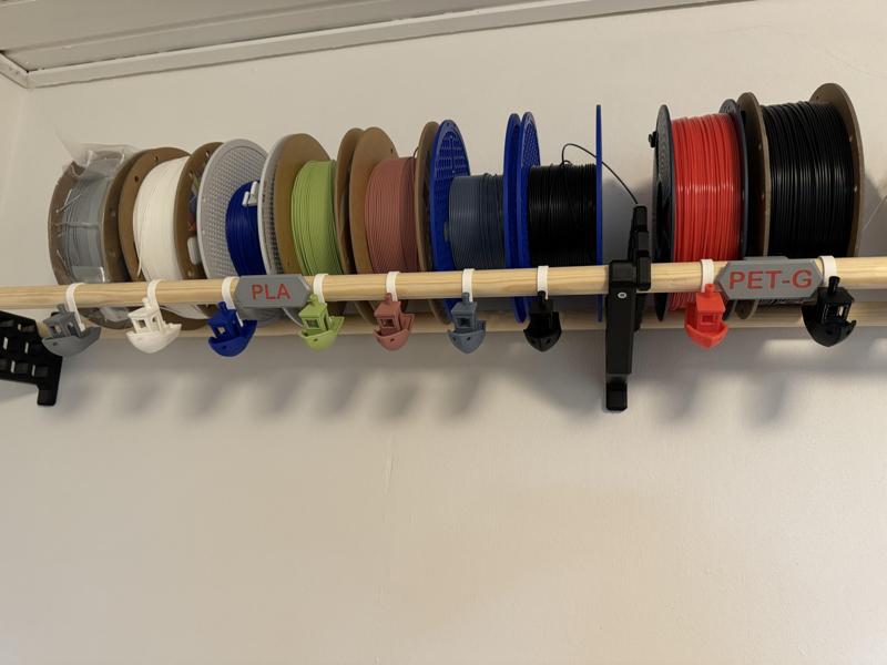 Benchy display hook for spool shelf