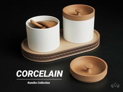 Corcelain - Kumiko Tray with Lid