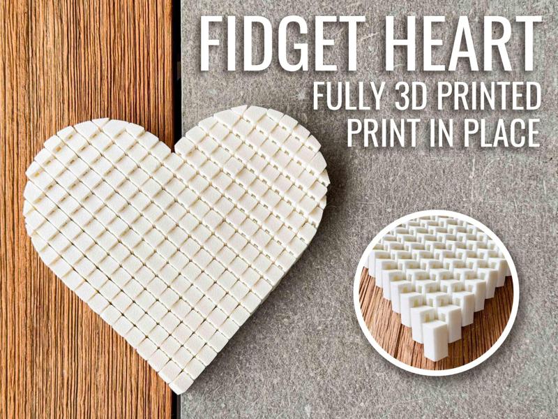 Print in Place Fidget Heart | NO SUPPORT