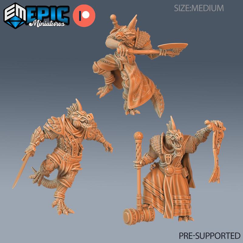 Lizardman Tribe Set / Reptile Soldier / Draconic Lizardfolk / Dragonborn Warrior / Lizard / Dragon Army