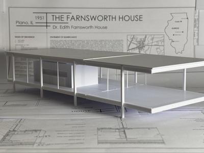 Farnsworth House - 1:100 - architectural model