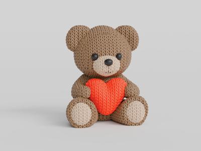 Knitted Valentine's Day Teddy Bear