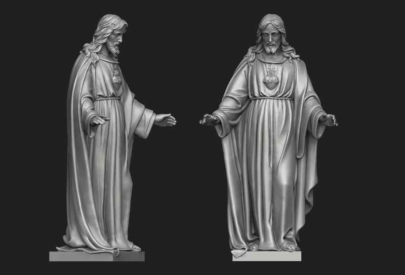 Jesus with Sacred Heart Statue 3