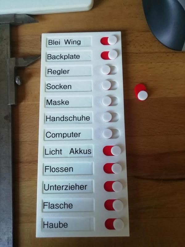 Checklist with slider