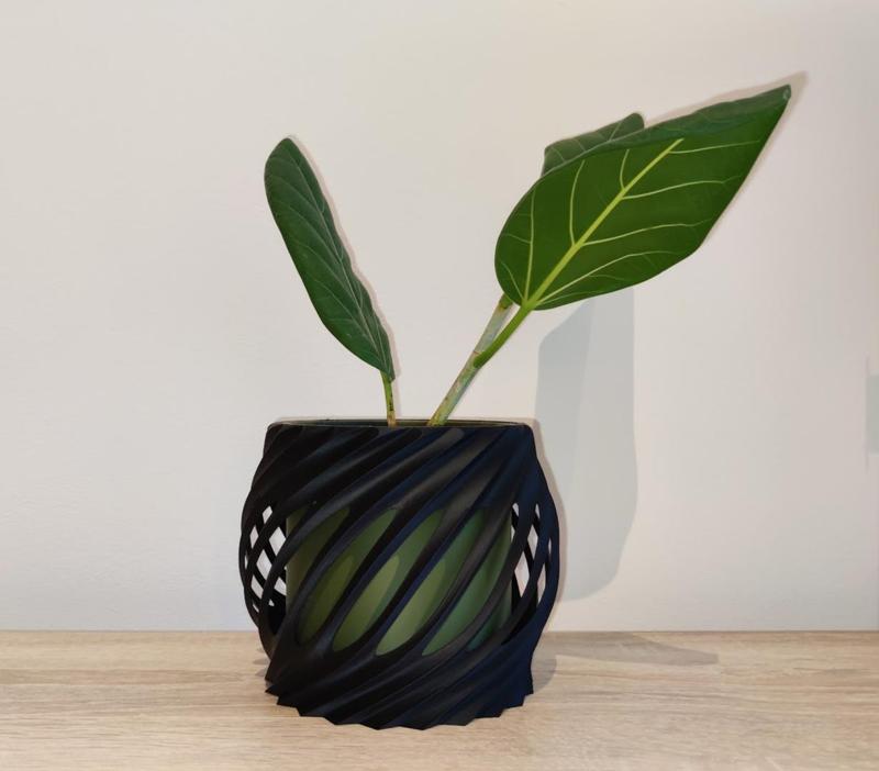 See-Through Swirl Flower Pot