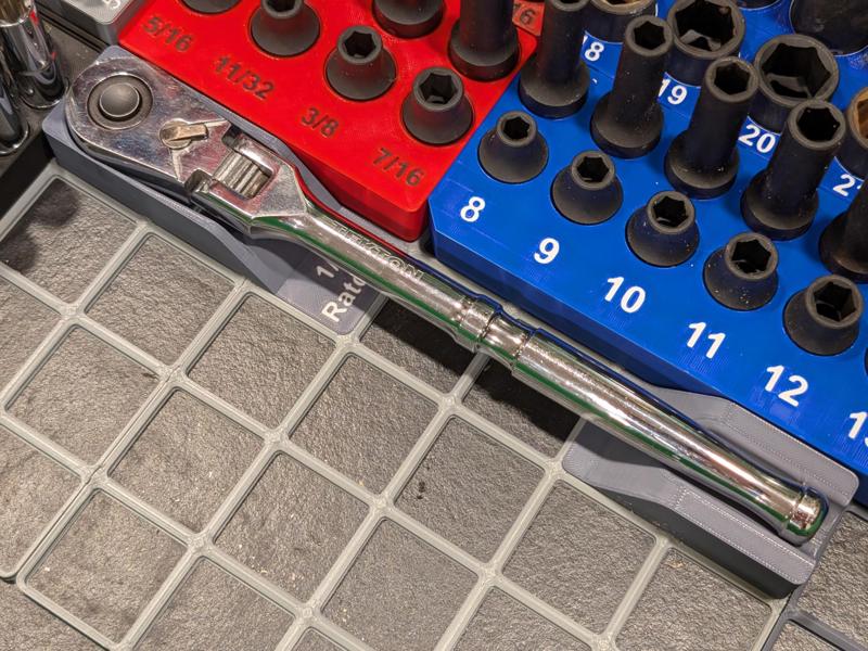 Gridfinity 1/2-Inch Ratchet Holder