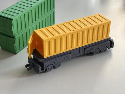 Flatcar Wagon with Container (Print in Place)