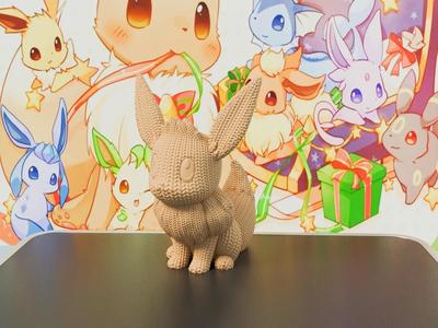 The weather's turning cold, knit an Eevee (10cm tall, 40g)