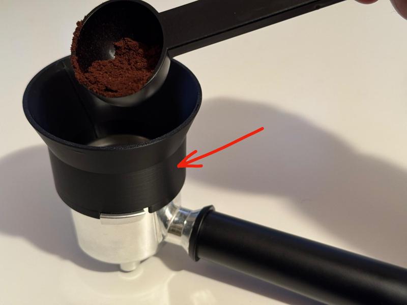 Coffee powder funnel for Delonghi portafilter