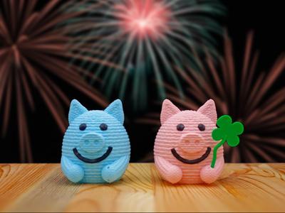 Cute Lucky Knitted Pig With Shamrock (No AMS)