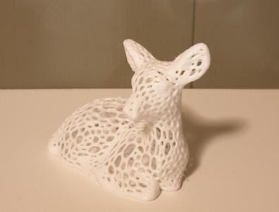 Deer - doe laying - voronoi pattern