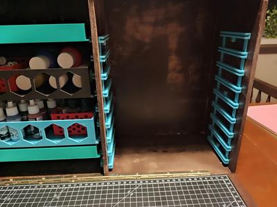Rack system for miniature painting case