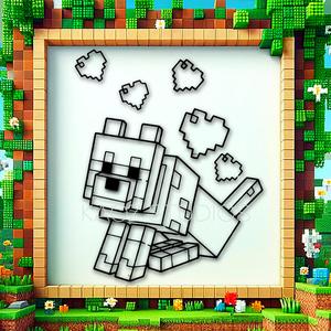 minecraft dog wall art minecraft wolf wall decor gaming decoration