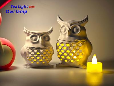 Tea Light with Owl lamp
