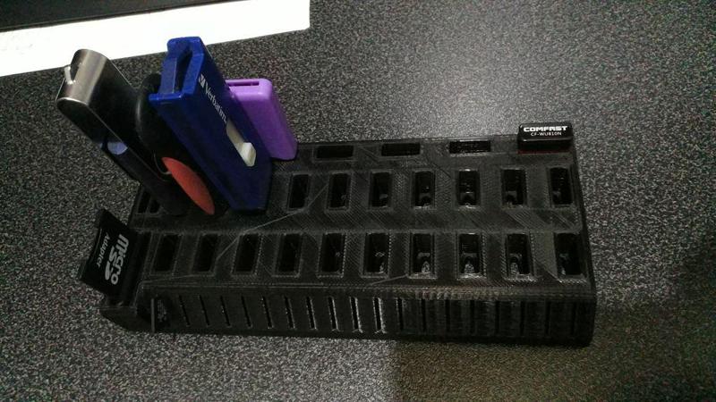 USB and SD card holder