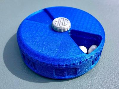 Weekly Pill Case / Organizer with Personalized Monogram Screw