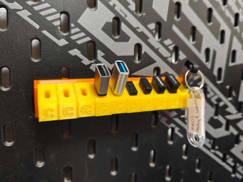 Modular USB Organizer for IKEA Pegboard