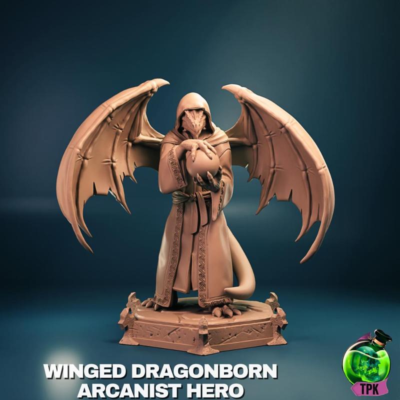 Winged Dragonborn Arcanist Hero
