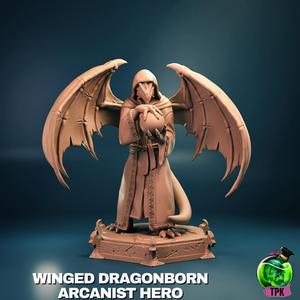 Winged Dragonborn Arcanist Hero