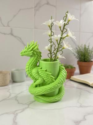 free Fire Guardian Dragon Vase – Bold Mythical Flower Pot