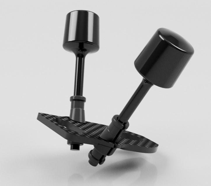 QAV-S 2 JohnnyFPV Edition - Angled antenna mount for DJI O3, DJI O4, Walksnail stock antennas.
