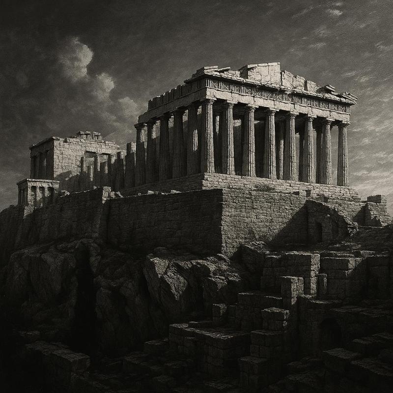 Hueforge Art Acropolis with the Parthenon