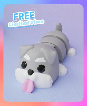 Flexi Schnauzer Dog Keychain (Single Color)
